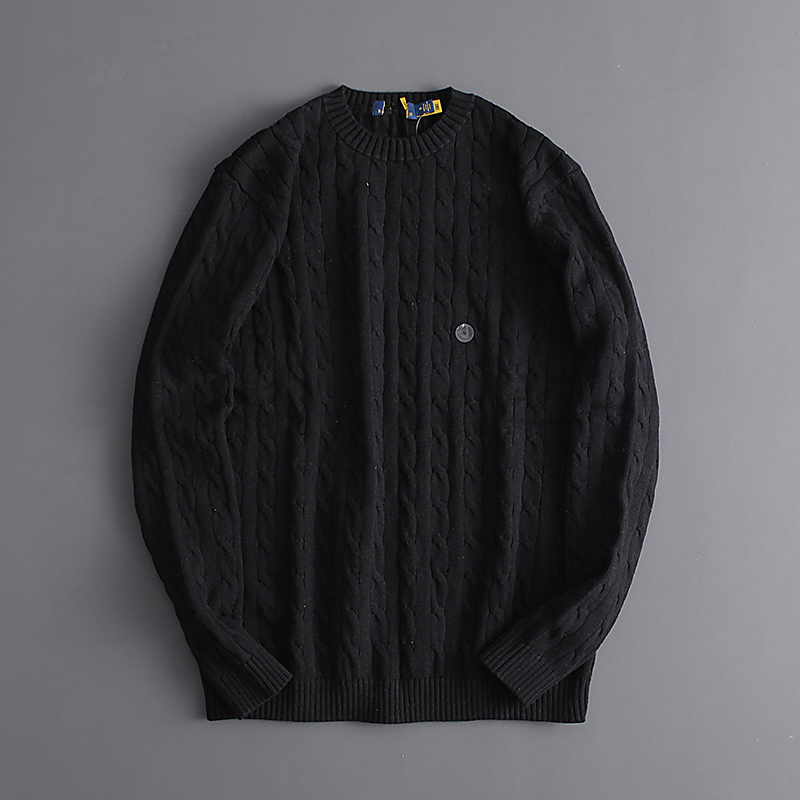 thumbnail for 10 Colors New arrival Same Style for Men and Women Long sleeves Round Neck Cable Stitch Sweater Loose Wool Knitwear