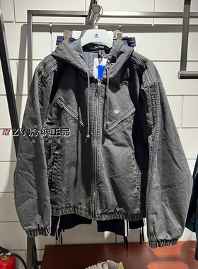 正品阿迪达斯三叶草男女连帽保暖宽松夹克棉服外套 KC2640 KC2642