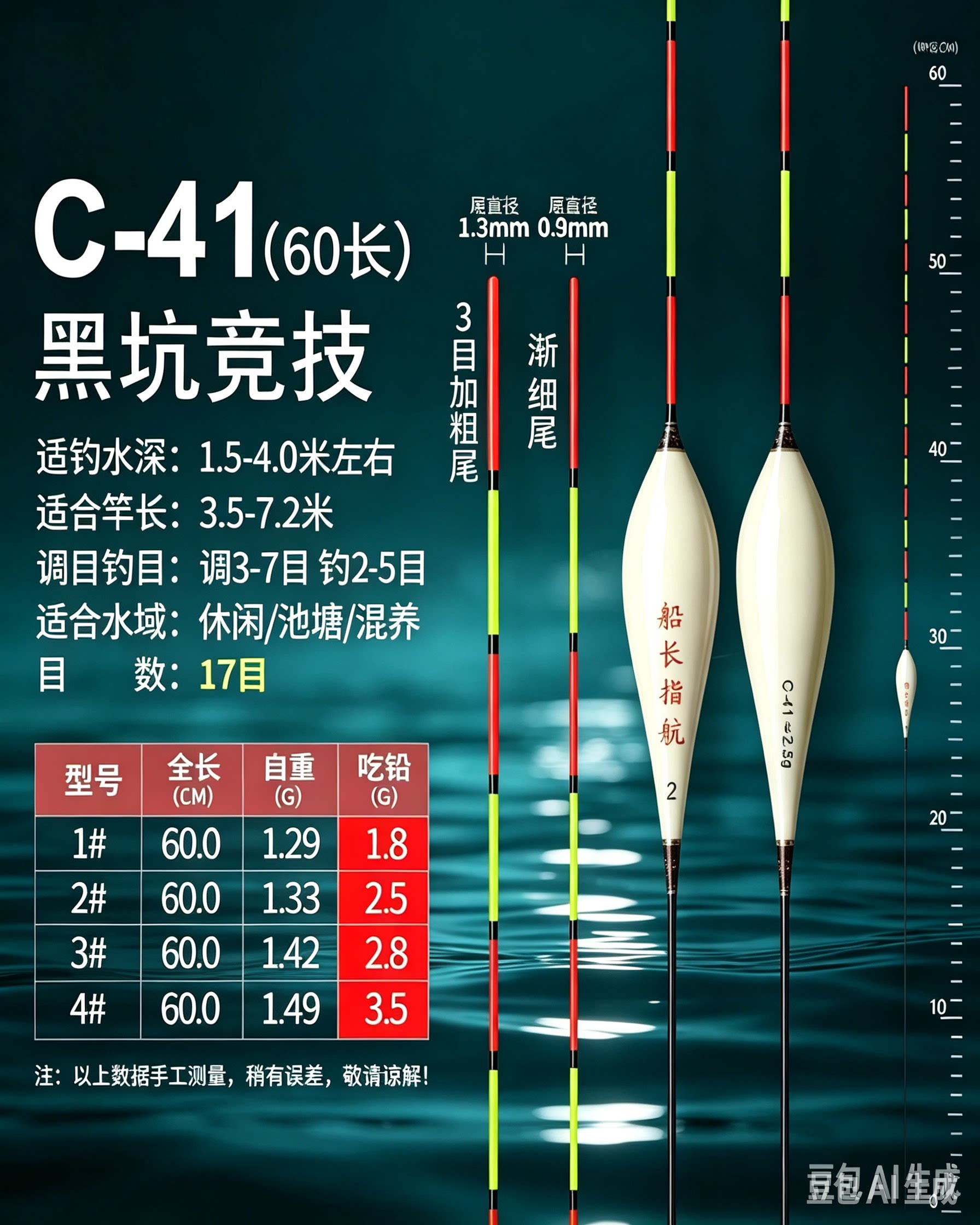船长指航浮漂正品c41黑坑正钓行程接口鲫鱼鲤鱼浮漂(复合)