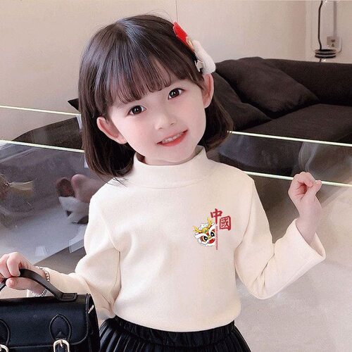 女童打底衫宝宝高领德绒儿童秋冬外穿中小童宝宝韩版洋气长袖T恤