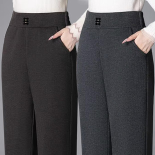 加厚毛呢裤 休闲长裤 子秋冬女士微喇裤 高腰显瘦百搭喇叭裤 新款 特价