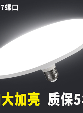 led灯泡工厂车间大功率节能灯e27螺口超亮家用照明80瓦飞碟灯白光