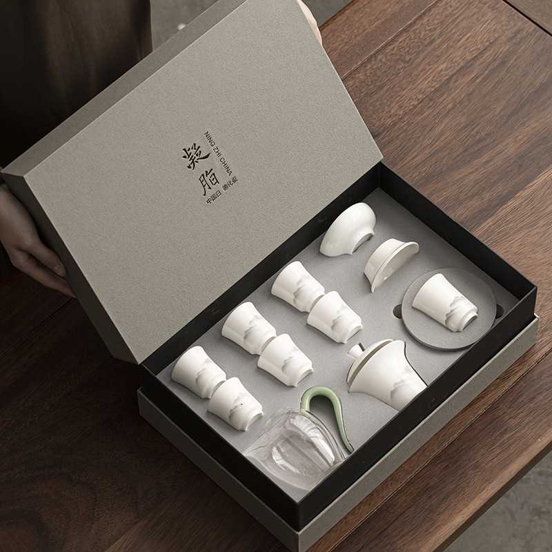 德化白瓷茶具羊脂玉瓷茶具套装礼