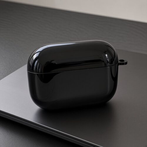 黑色保护套纯黑光面耳机壳适用airpods1/2/3/4/pro/pro2/pro3苹果AirPods保护套防摔保护壳防刮保护套全包