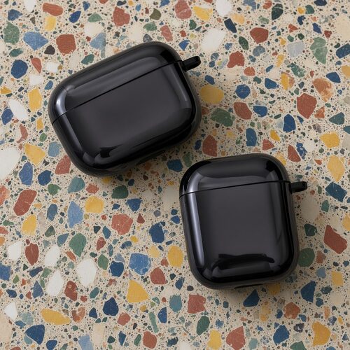 轻薄保护壳黑色亮面保护套适用airpods1/2/3/4/pro/pro2/pro3苹果AirPods保护套轻薄高透全包保护防刮耐磨