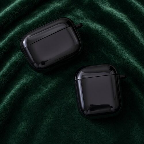 适用airpods1/2/3/4/pro/pro2/pro3苹果AirPods保护套潮流简约保护套黑色光面耳机壳防刮新款纯色耳机保护套