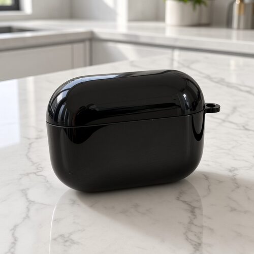 简约保护套纯黑光面耳机壳适用airpods1/2/3/4/pro/pro2/pro3苹果AirPods保护套简约耐磨无线耳机套全包保护