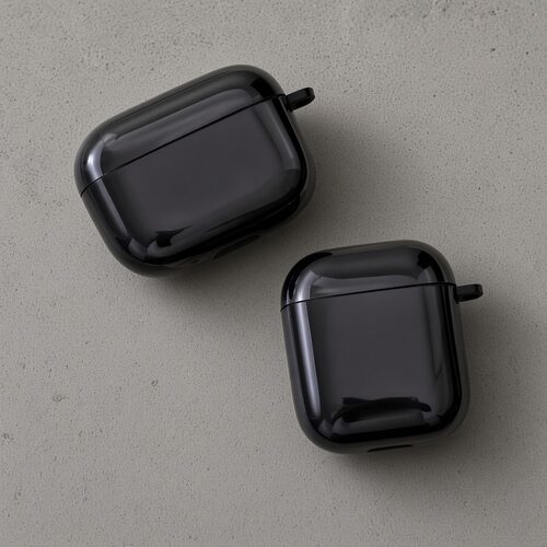 新款纯色保护壳黑色光面软壳适用airpods1/2/3/4/pro/pro2/pro3苹果AirPods保护套耳机保护套防刮防摔简约