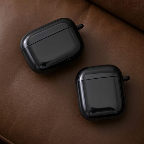 轻薄保护壳黑色透明耳机壳适用airpods1/2/3/4/pro/pro2/pro3苹果AirPods保护套防磕碰简约保护套防刮防尘