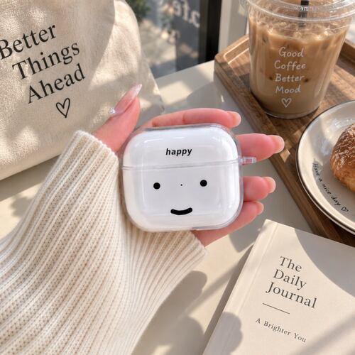适用airpods1/2/3/4/5/pro/pro2/pro3防刮苹果AirPods保护套微笑脸耳机壳充电盒保护套创意全包防摔保护