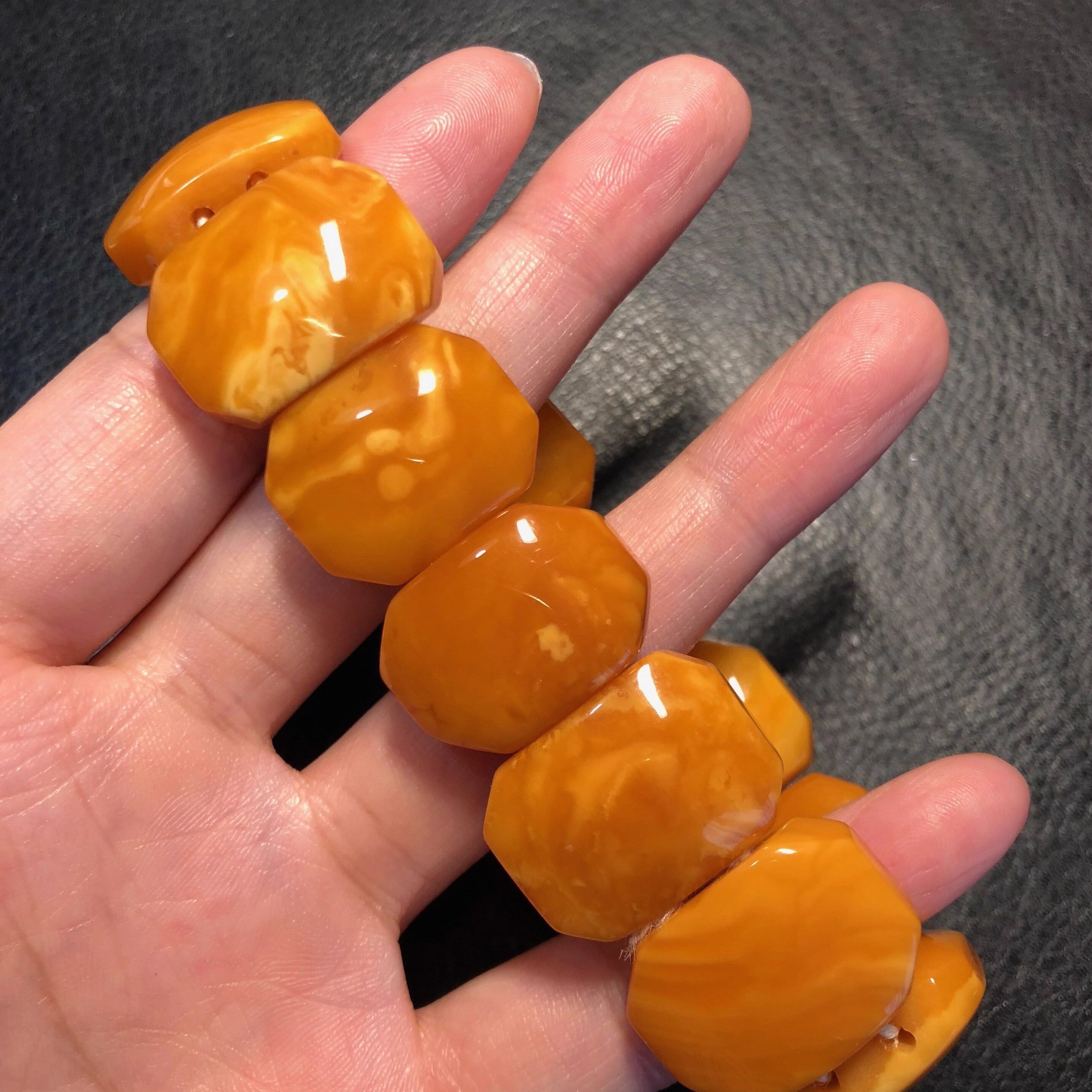 老蜜蜡鸡油红古董手镯手排波罗的海天然琥珀蜜蜡立陶宛海外直邮