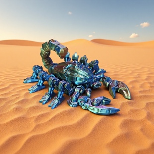 仿真蝎子赛博朋克机甲毒蝎关节可动模型儿童玩具创意手办3D随手礼