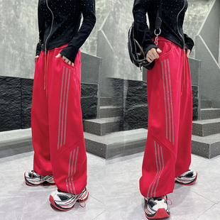 广场舞爵士舞演出队服运动裤 爵士舞曳步舞富丽同款 烫钻休闲散兵裤