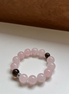 minicyber粉水晶串珠手链原创风