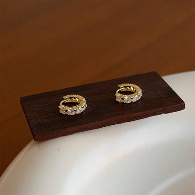 minicyberS925镀金耳钉时髦日韩