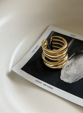 minicyber铜镀金戒指极简日韩款