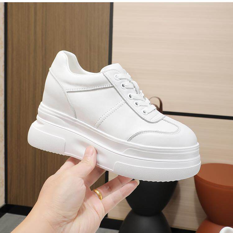 2025新款小个子隐形内增高女鞋10CM厚底小白鞋百搭休闲增高鞋女