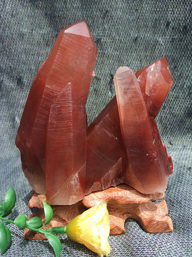 鳌犷水晶天然红兔毛水晶簇 红水晶簇 摆件125*90cm 净高100mm