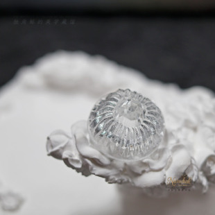 #冰烟花# 西德古董琉璃纽扣 23mm冰透立体烟花