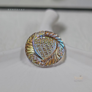 27mm透明鎏金粉蓝知己 捷克进口琉璃贴片 实物绝美 布拉格玫瑰