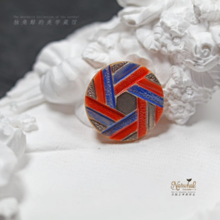 #罗德琴科# 1950s捷克古董琉璃纽扣 23mm俄罗斯构成主义作品 孤1