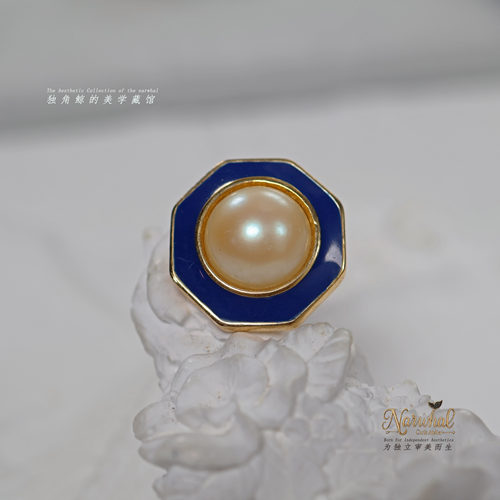 #金蓝珠# 意产vintage珐琅纽扣 20mm厚工压手孤品 实物质感很好