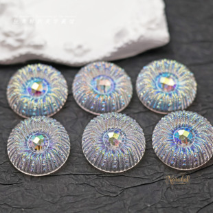 #婚纱# 西德古董琉璃纽扣 27mm炫彩婚纱白 细节精美