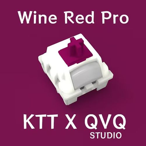 KTT康腾特酒红轴pro厚润双段弹簧麻将音HIFI线性轴体客制化热插拔