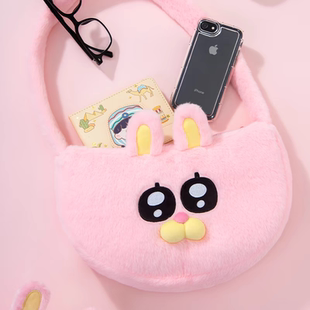 暹罗厘普原创秀珍毛绒单肩包可爱卡通饺子包女生日常出行手提包