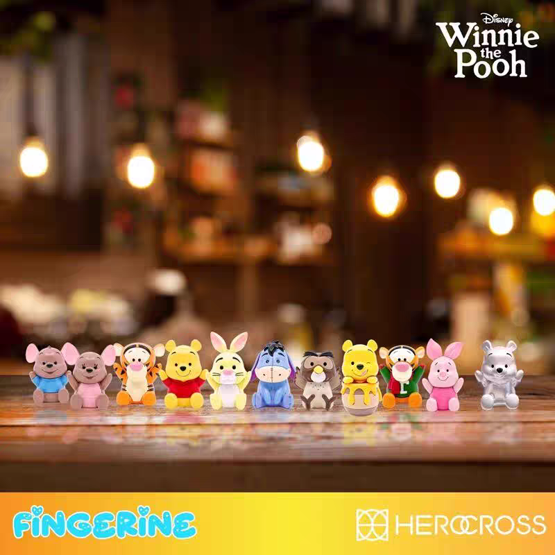 HEROCROSS 小熊维尼手指头公仔盲盒公仔摆件桌面摆件潮玩手办礼物