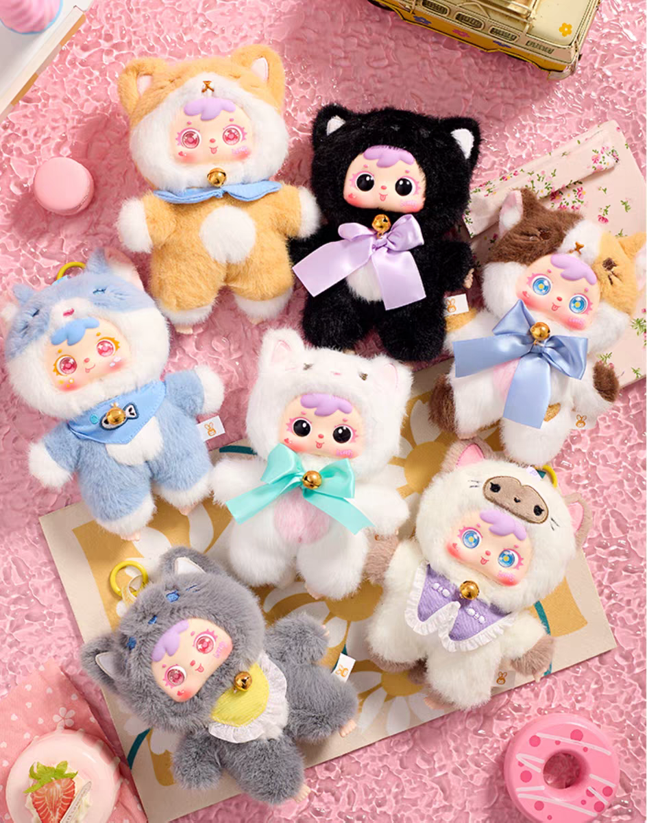 正版三小毛(Samuel)猫猫小聚会毛绒盲盒周边可爱公仔礼物手办摆件