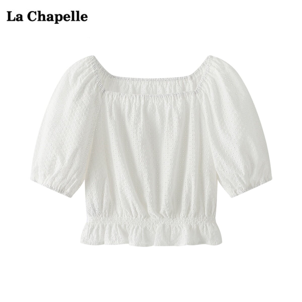 拉夏贝尔/La Chapelle镂空泡泡袖方领衬衫女夏季辣妹风短款上衣使用感如何?