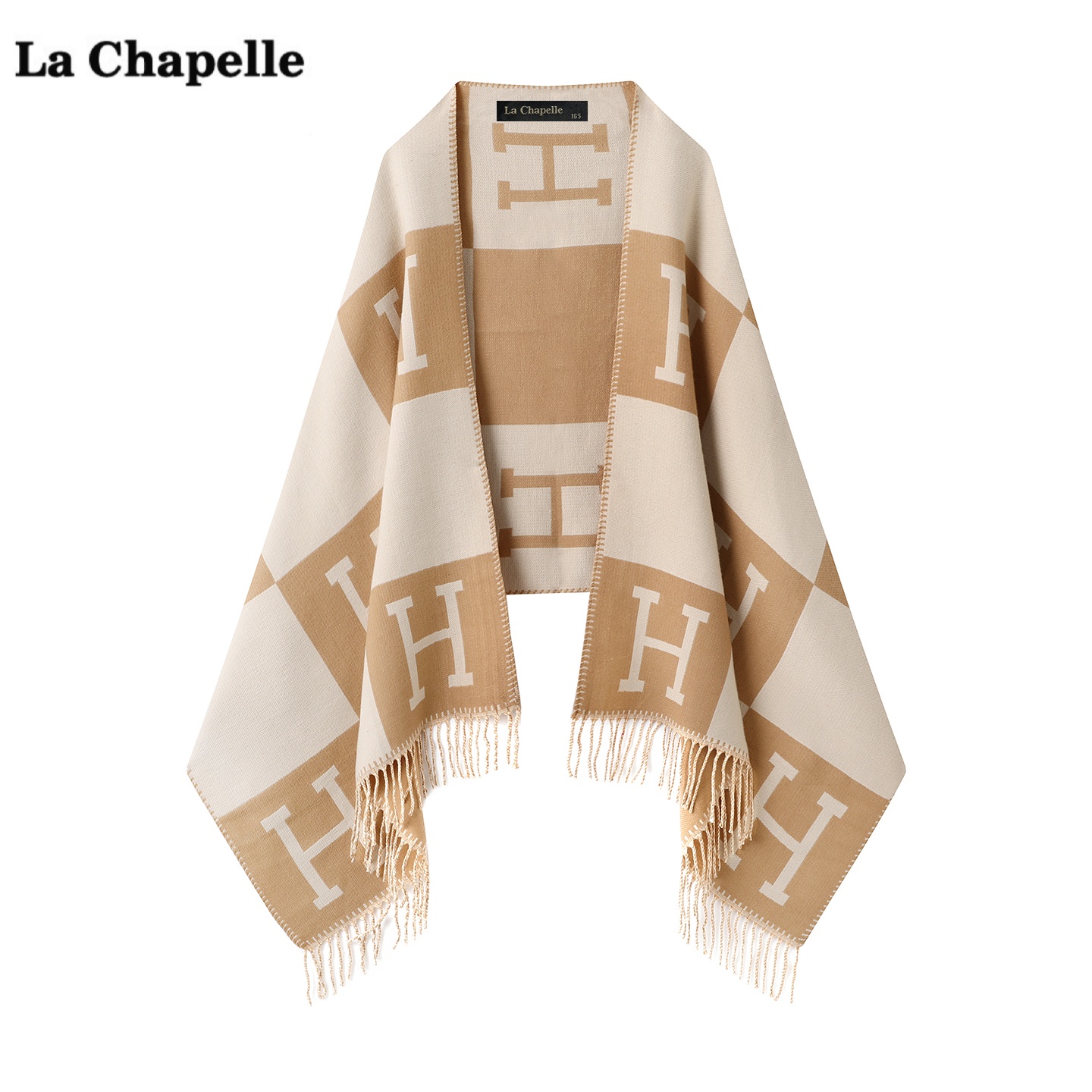 拉夏贝尔/La Chapelle韩版百搭流苏围巾女秋冬旅游保暖外搭披肩