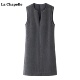 Chapelle灰色高级感毛呢背心裙女冬季 新款 拉夏贝尔 无袖 连衣裙