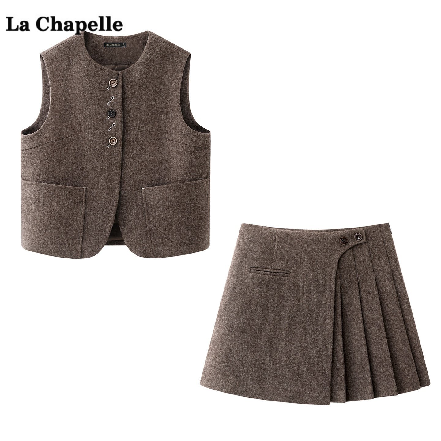 拉夏贝尔/La Chapelle西装马甲半身裙两件套女春季新款时尚套装,女装/女士精品,时尚套装,淘宝优惠券,粉丝福利购,淘宝优惠卷