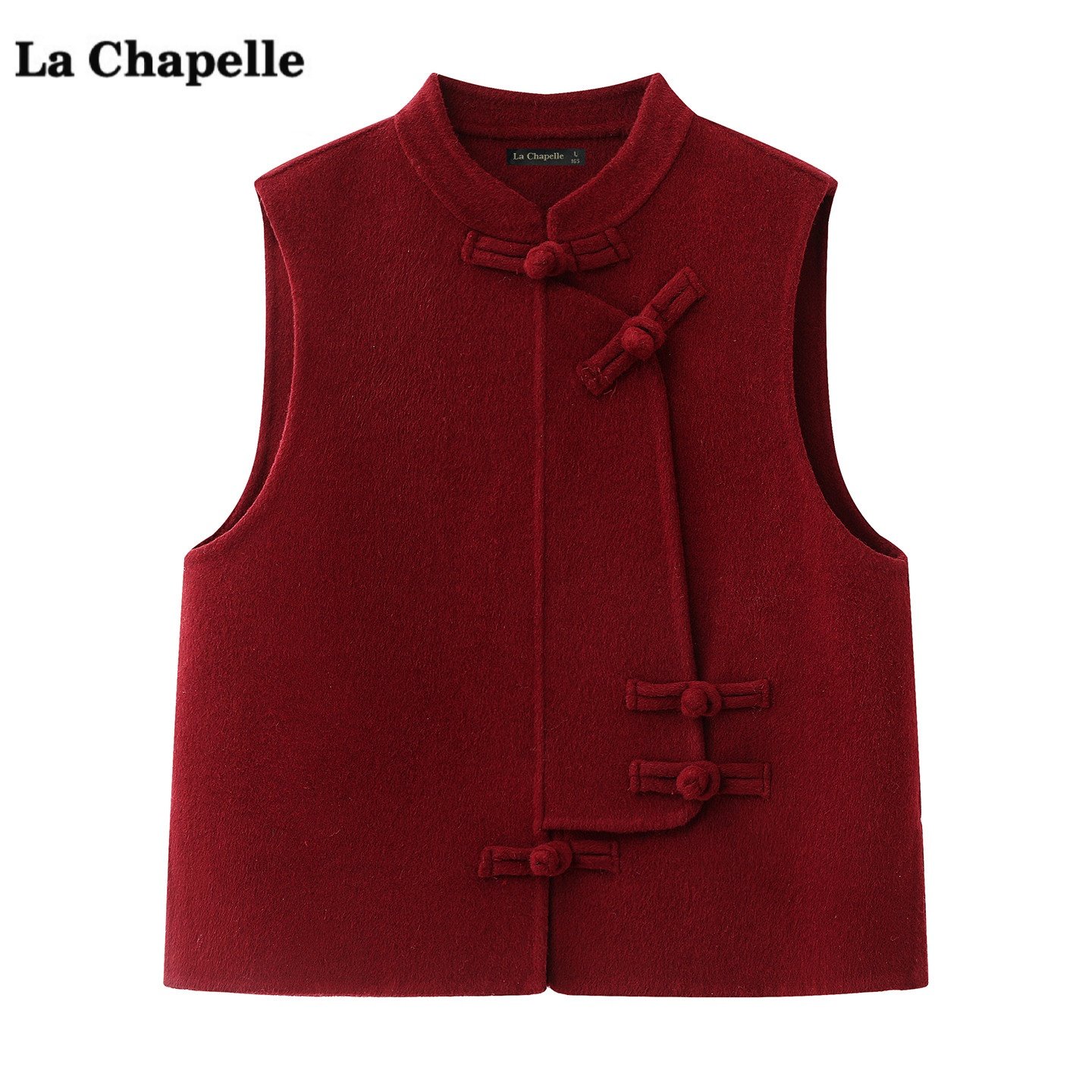 拉夏贝尔/La Chapelle新中式盘扣马甲女春季新款叠穿无袖背心上衣