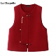 无袖 拉夏贝尔 背心上衣 国风毛呢马甲女春季 新款 Chapelle新中式