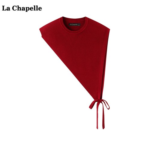 拉夏贝尔/La Chapelle设计感三角斜边针织披肩女洋气百搭套头马甲