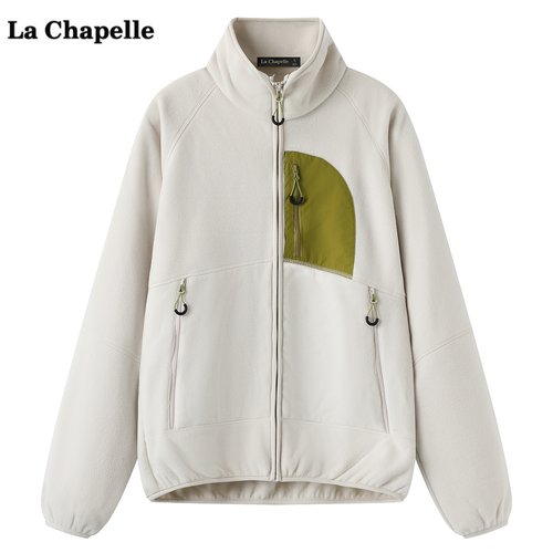 拉夏贝尔/La Chapelle韩版立领摇粒绒外套男女秋冬季新款情侣夹克
