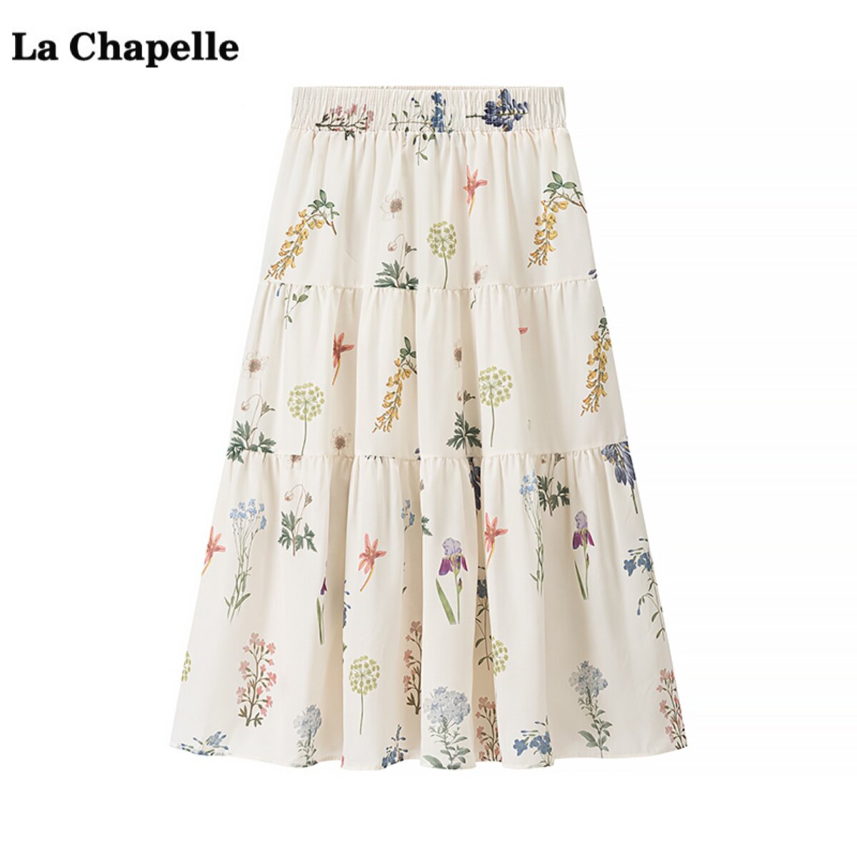 拉夏贝尔/La Chapelle度假风碎花半身裙女夏季新款松紧腰a字裙子