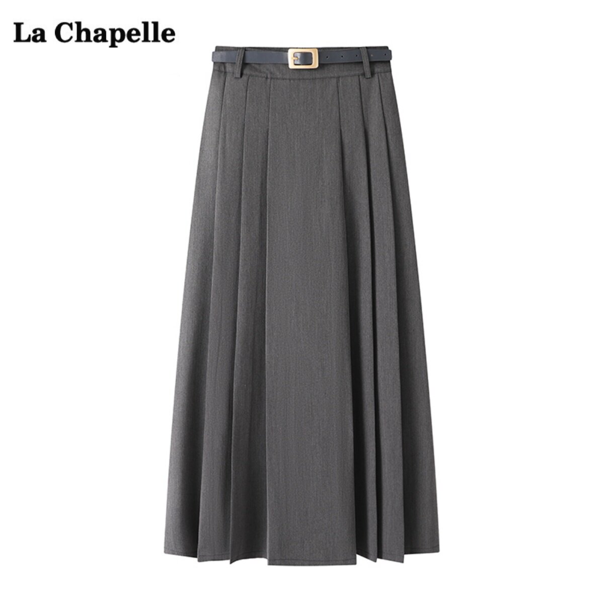 拉夏贝尔/La Chapelle灰色高腰西装半身裙女秋季腰带中长款百褶裙高性价比高么？