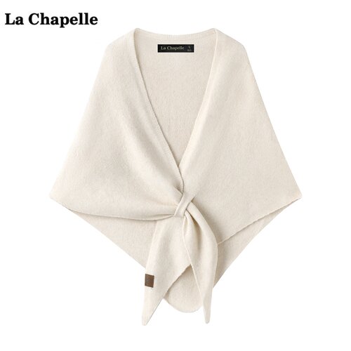 拉夏贝尔/La Chapelle高级感三角披肩斗篷女软糯针织外搭披风围巾
