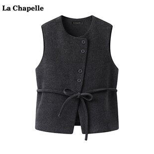 新款 Chapelle设计感背心外套女春季 简约宽松马夹外穿 拉夏贝尔