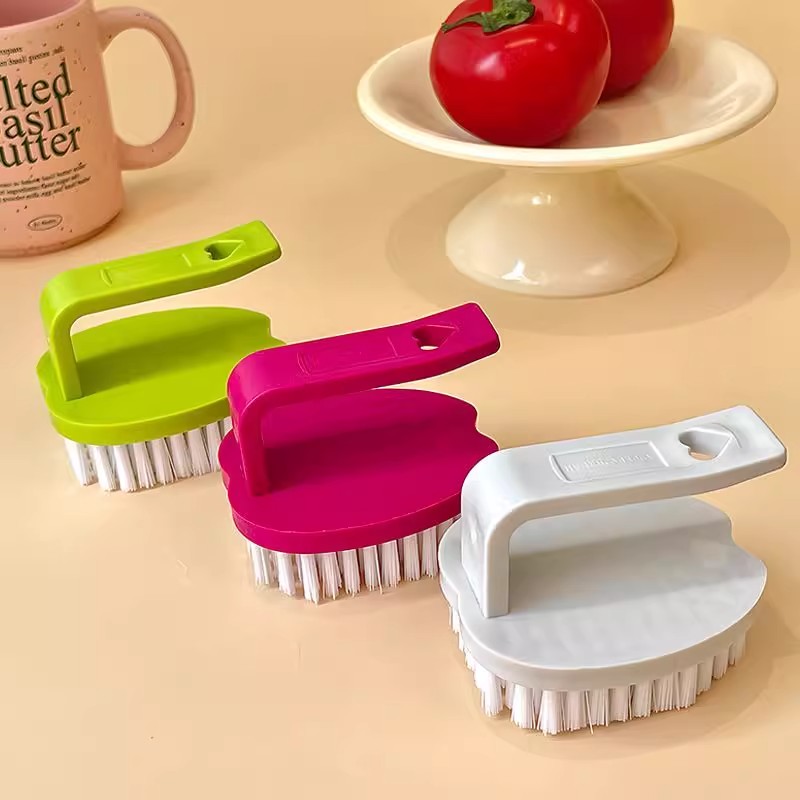 蔬菜刷果蔬清洁刷硬毛苹果型刷家用厨房刷生蚝小龙虾带手柄水果刷