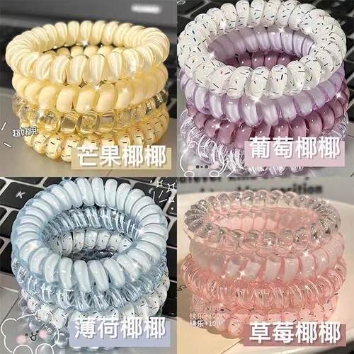 夏日清新波点电话线发圈高弹