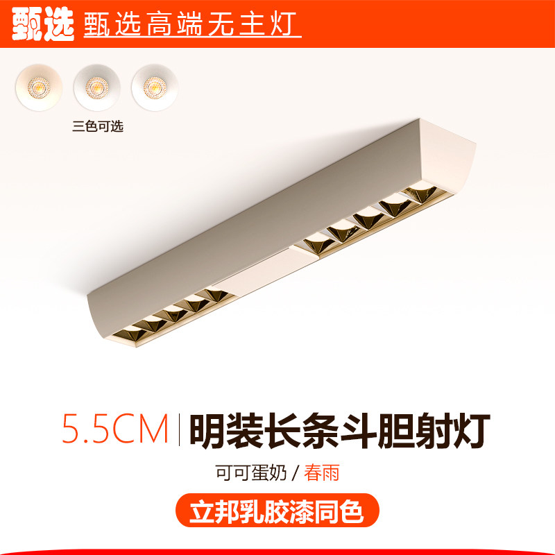可可蛋奶春雨客厅超薄明装无主灯长条斗胆射灯卧室智能防眩光筒灯,家装灯饰光源,明装射灯,淘宝优惠券,粉丝福利购,淘宝优惠卷