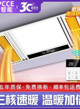 殴普智能浴霸风暖多功能集成吊顶五合一卫生间排气扇照明灯暖风机