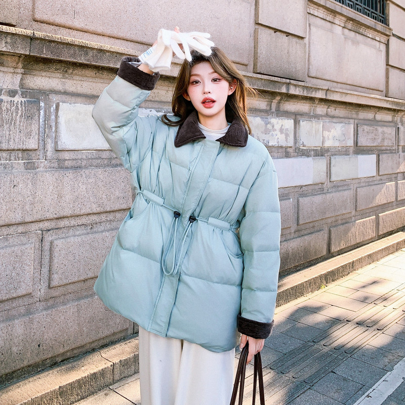 【大货】撞色蓝绿色50绒羽绒服C155-979-P265控398,女装套装/套裙,2C155