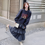 【档口】木耳边印花卫衣裙C155-2025-P130控188，女装连衣裙，2C155