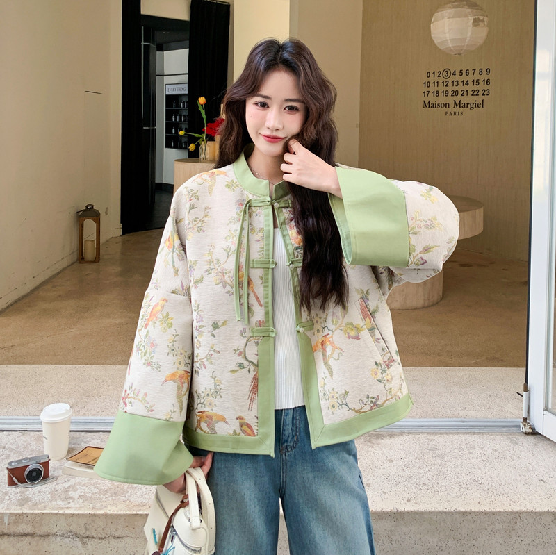 新款26春季新中式提花外套C155-8827-P165控268,女装短外套,2C155